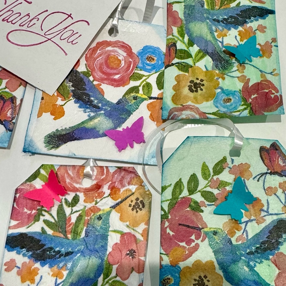 10 Hummingbird Gift & thank you Tags